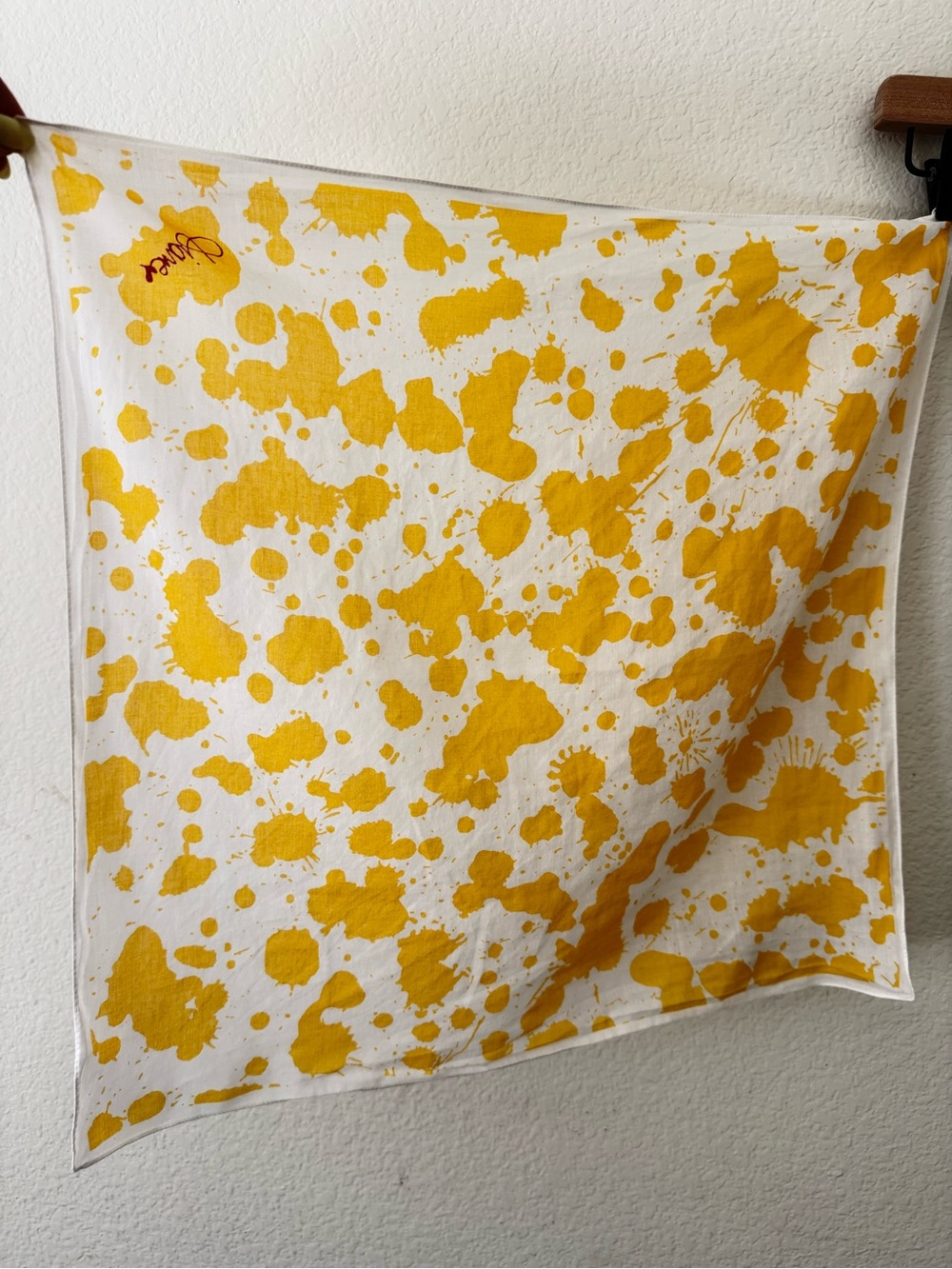 Diane Von Furstenberg Yellow Splotch Print Square Scarf